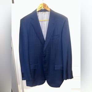 Ermenegildo Zegna Silk and Wool Navy Blazer 50R
